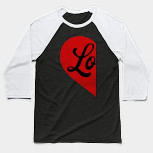 Couple Matching Half Heart Love Valentines Day Baseball T-Shirt